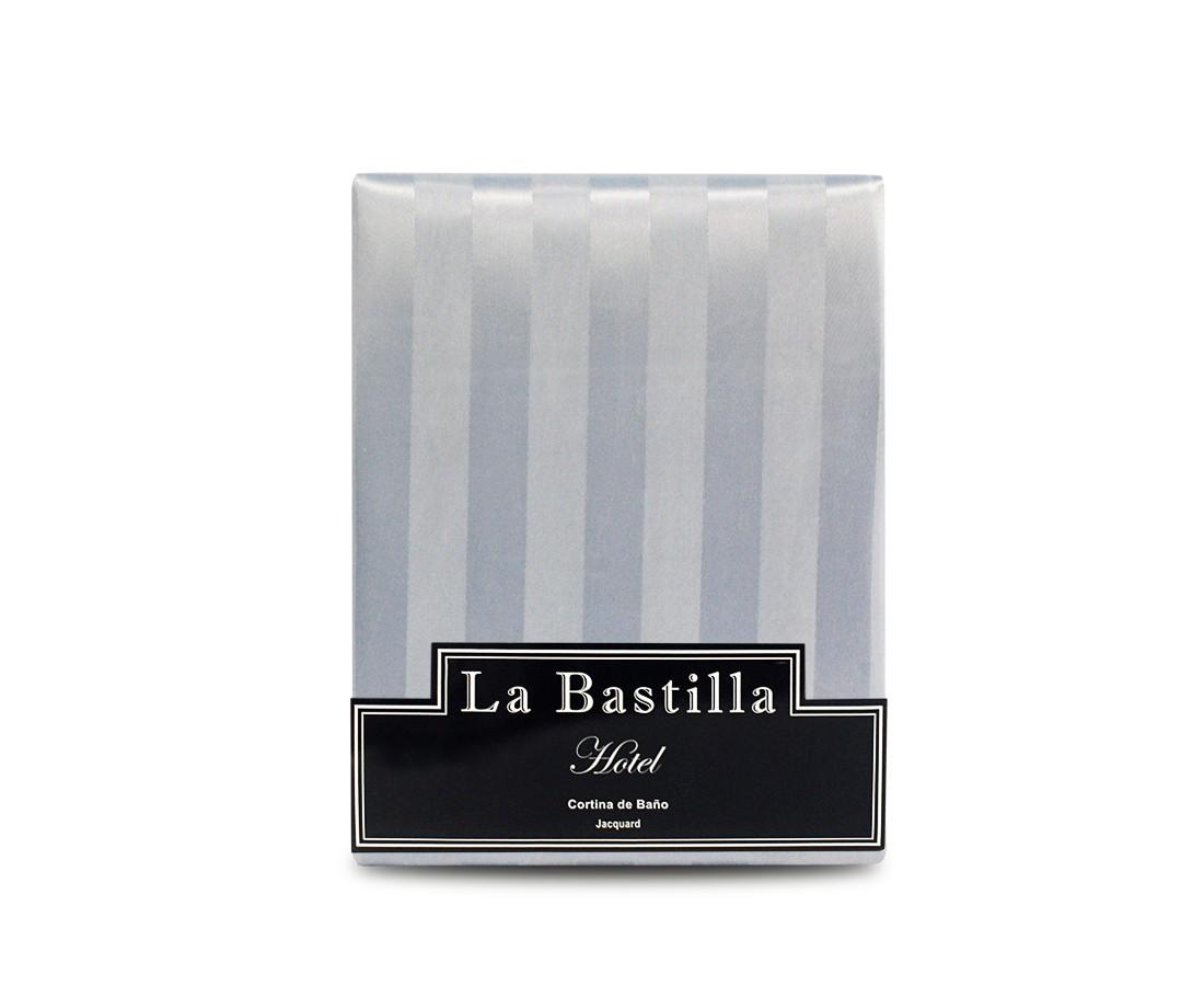 Cortina de Baño Jacquard LA BASTILLA® Línea Hotelera | Gris Perla
