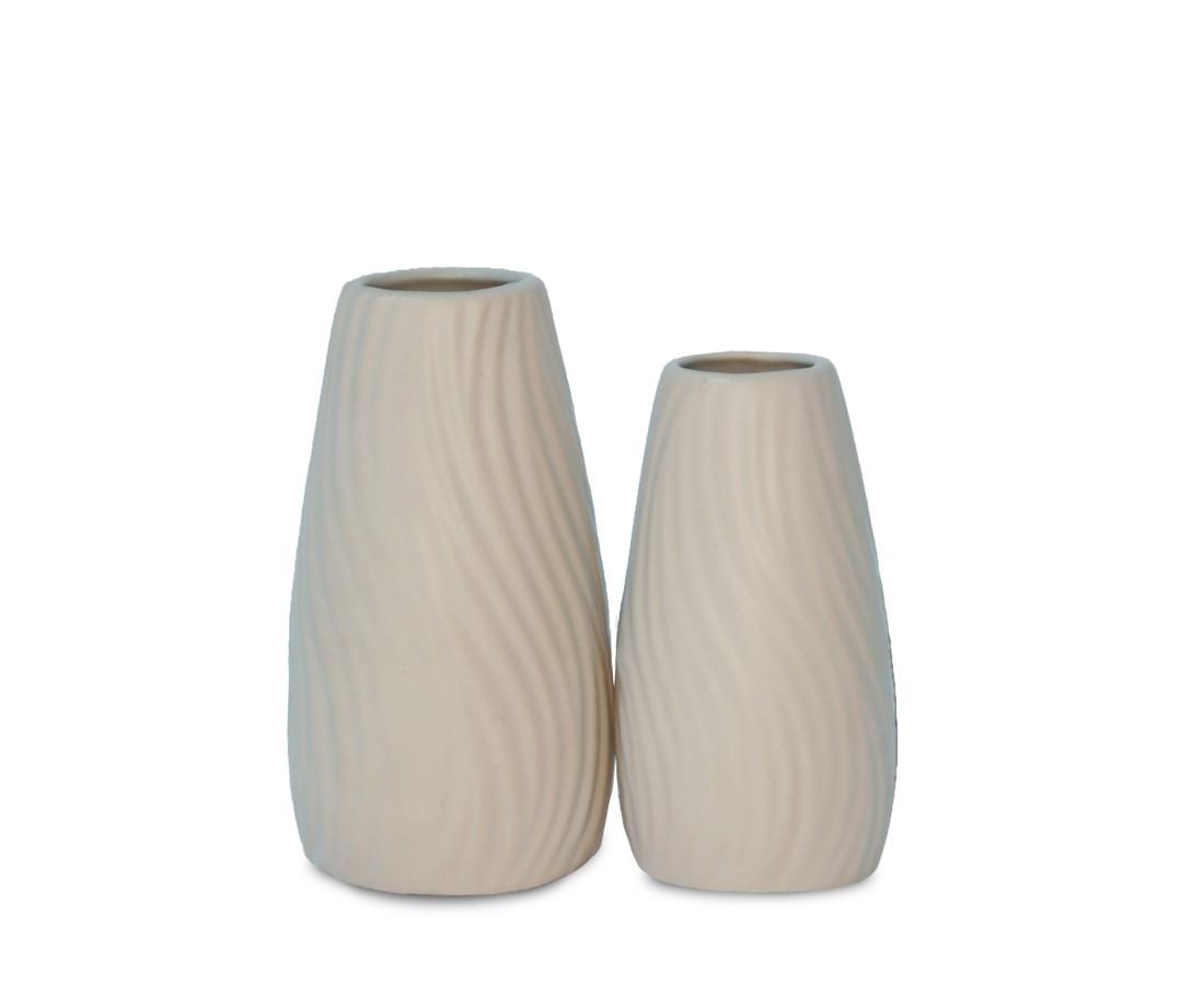 Set x 2 de Floreros LIVORNO® | Cerámica color Cemento