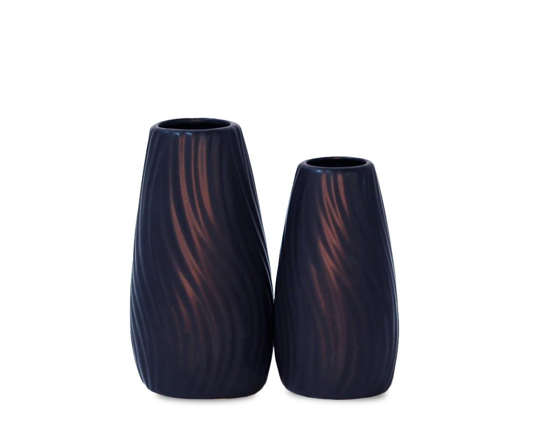 Set x 2 de Floreros LIVORNO® | Cerámica color Negro