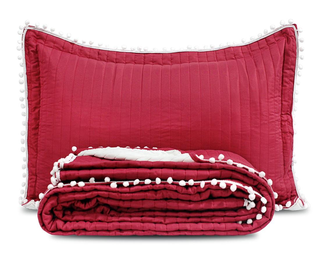 Cubrecama LA BASTILLA® Línea Colors | Modelo Pompeya Bordó