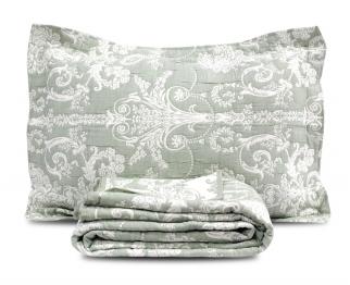Cubrecama Jacquard Estilo Portuguesa LA BASTILLA® Línea Luxury | Modelo Braga Verde Seco