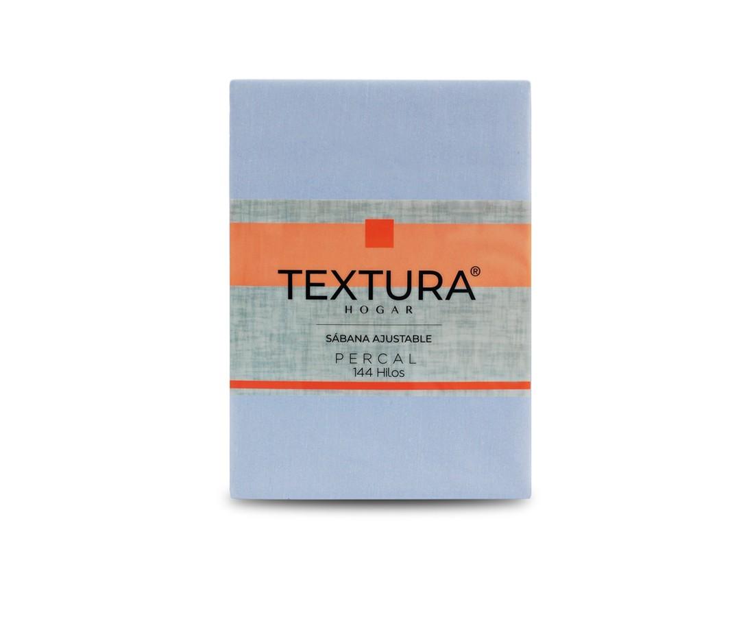 Sábana Ajustable Textura® Línea Hogar (144 Hilos) | Celeste